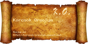Korcsok Orsolya névjegykártya