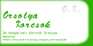 orsolya korcsok business card